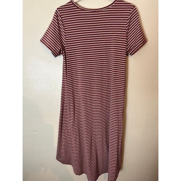 Lularoe Simply Comfortable Dress Midi Short Sleeve A-Line Size Small brown - Picture 5 of 5